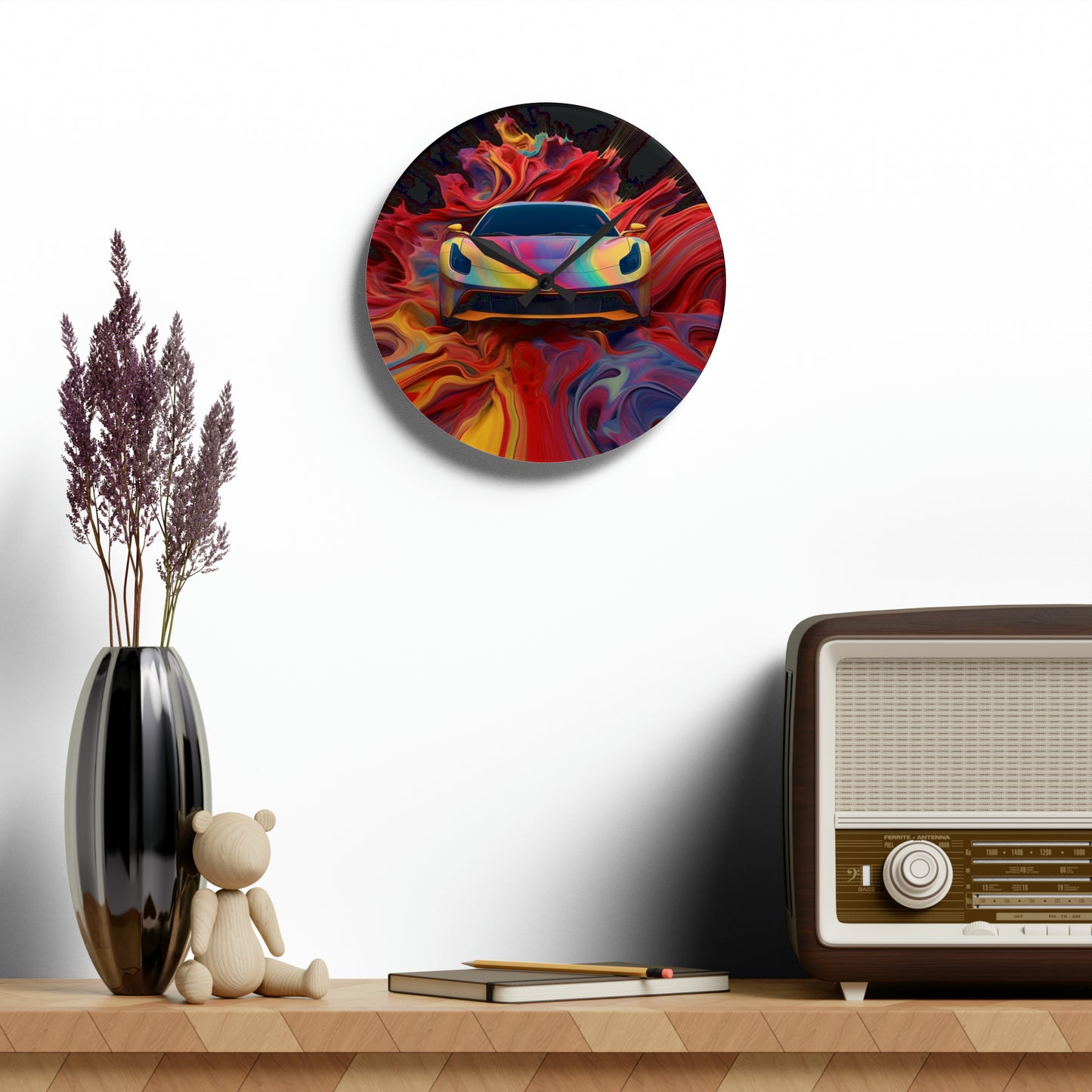 Acrylic Wall Clock Ferrari Water Fusion 1