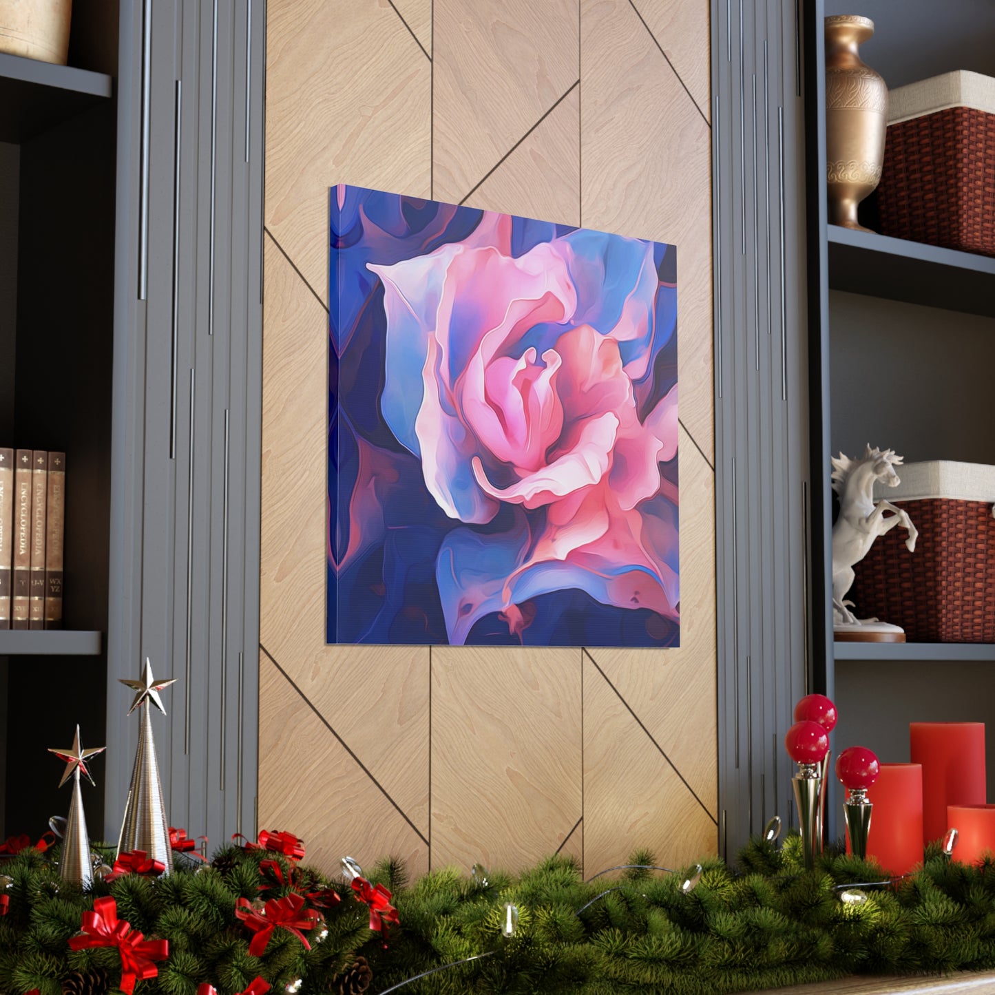 Canvas Gallery Wraps Pink & Blue Tulip Rose 1
