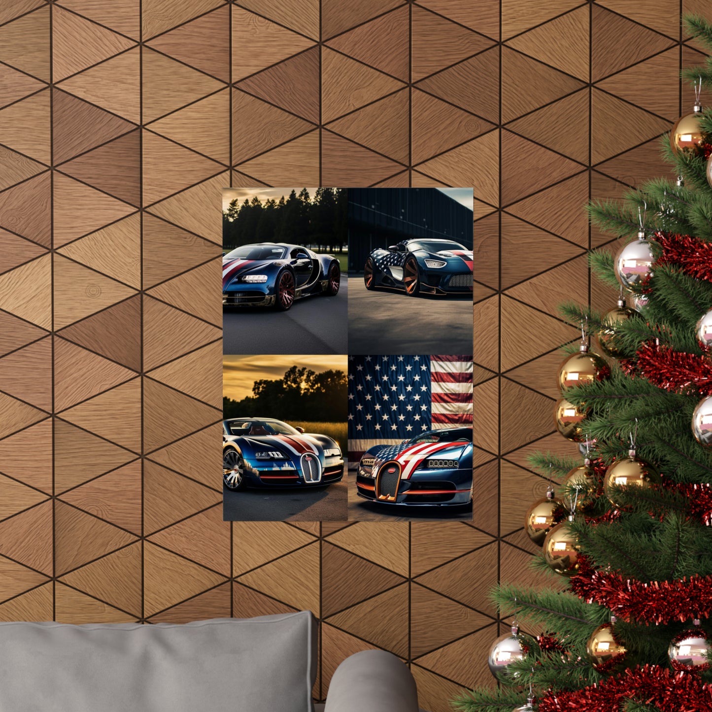 Premium Matte Vertical Posters Bugatti Flag American 5