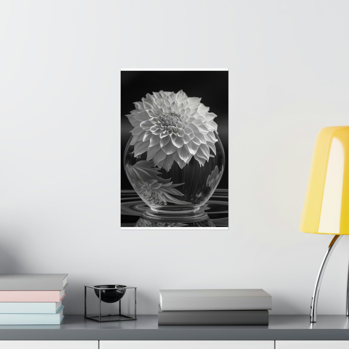 Premium Matte Vertical Posters White Dahlia 1