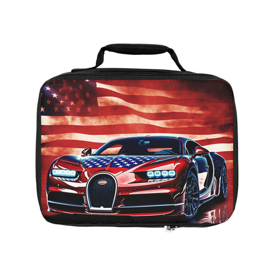 Lunch Bag Abstract American Flag Background Bugatti 3