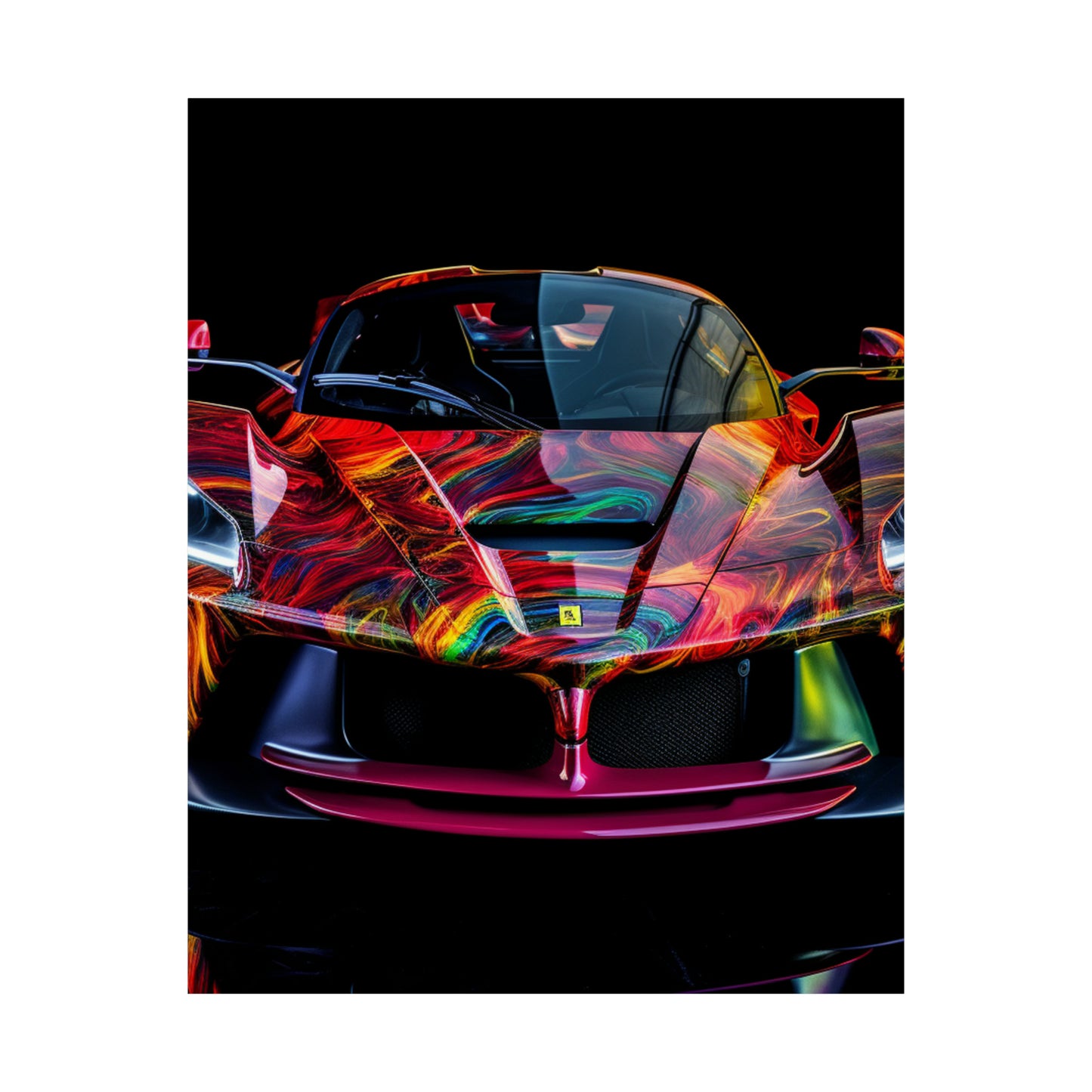 Premium Matte Vertical Posters Ferrari Neon 3