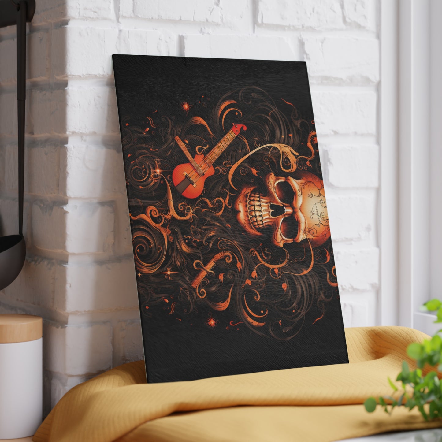 Glass Cutting Board Skull Treble Clef 4