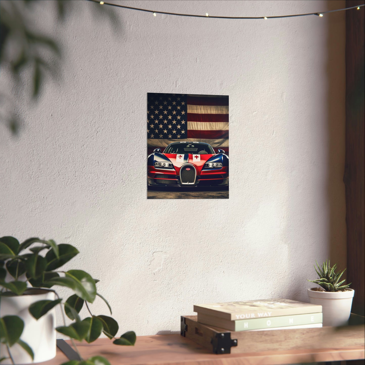 Premium Matte Vertical Posters Bugatti American Flag 3