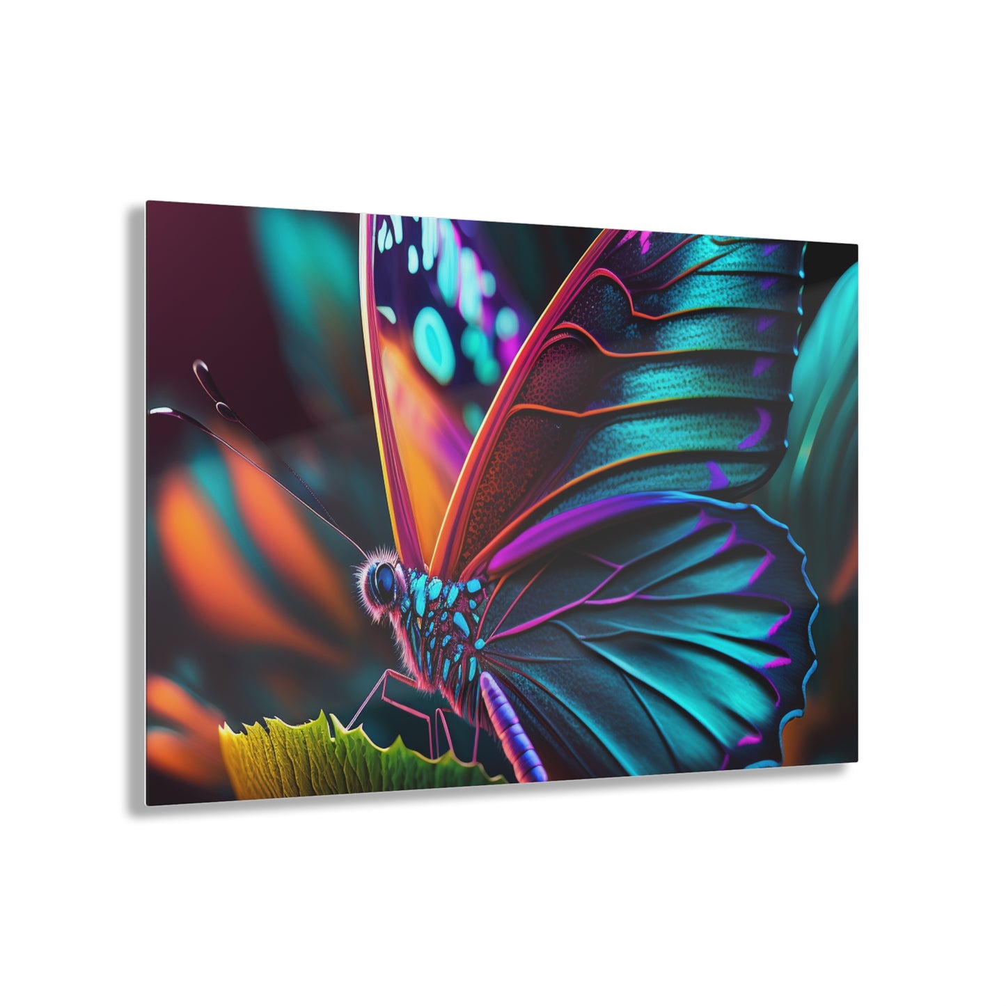 Acrylic Prints Neon Butterfly Macro 1