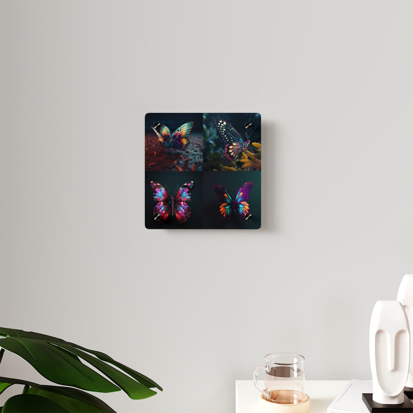 Acrylic Wall Art Panels Hyper Colorful Butterfly Macro 5