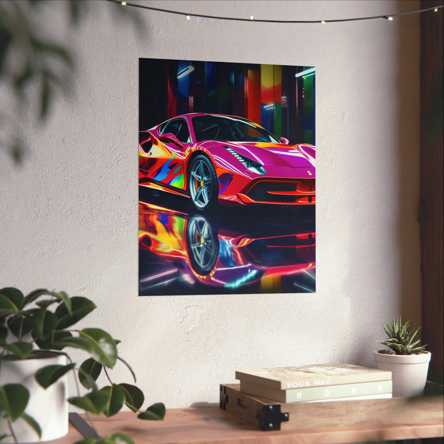 Premium Matte Vertical Posters Pink Macro Ferrari 1