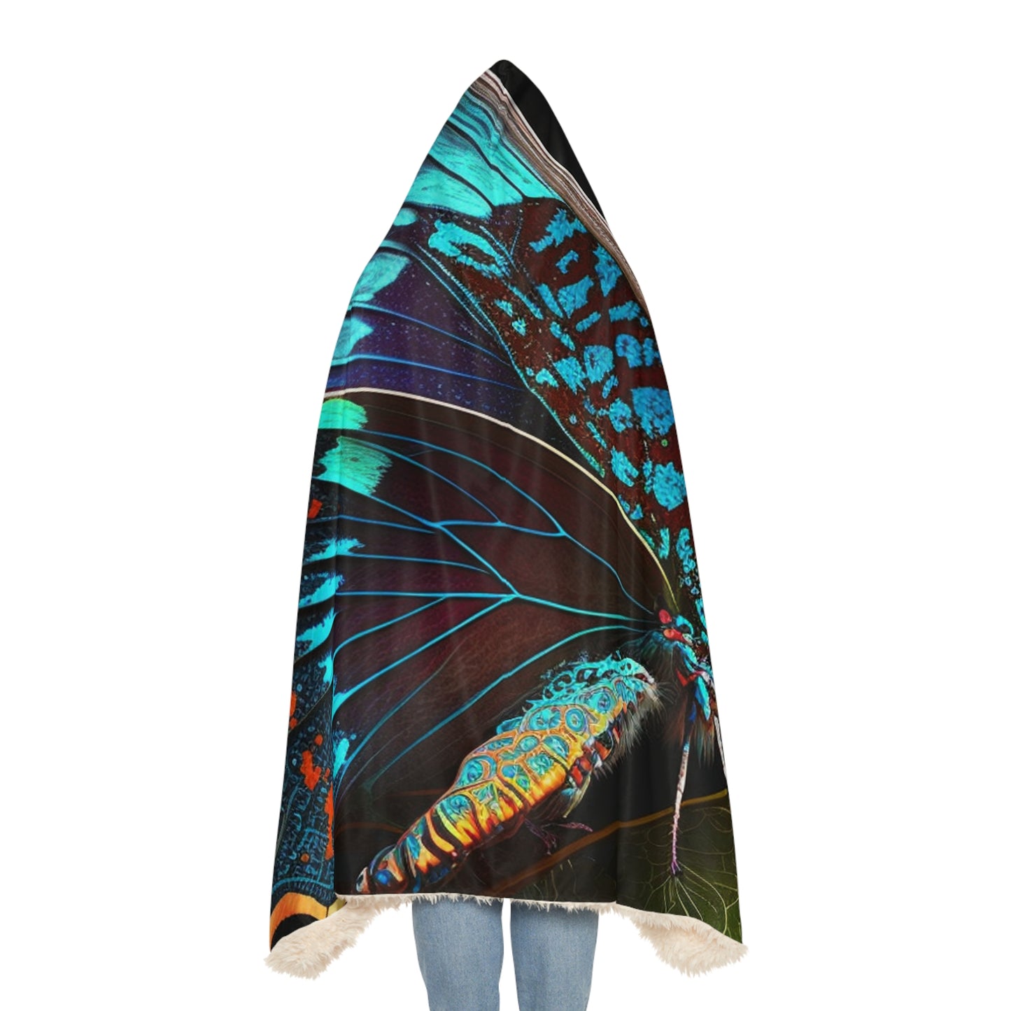 Snuggle Hooded Blanket Hue Neon Butterfly 2