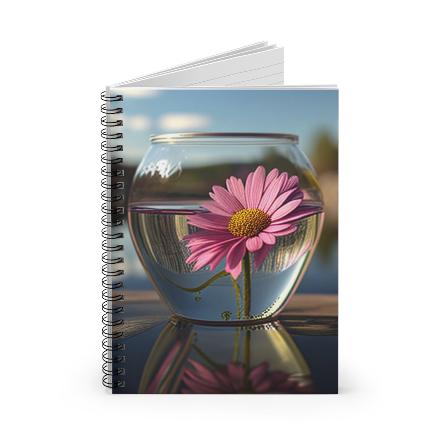 Spiral Notebook - Ruled Line Pink Daisy 3