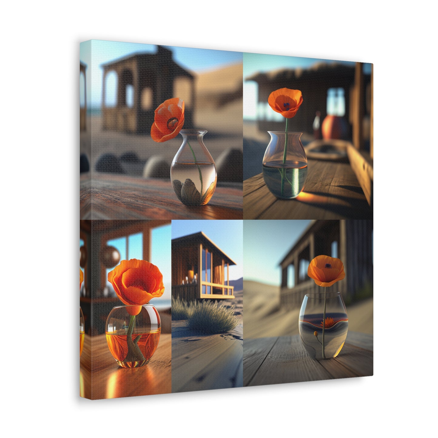 Canvas Gallery Wraps Poppy in a Glass Vase 5