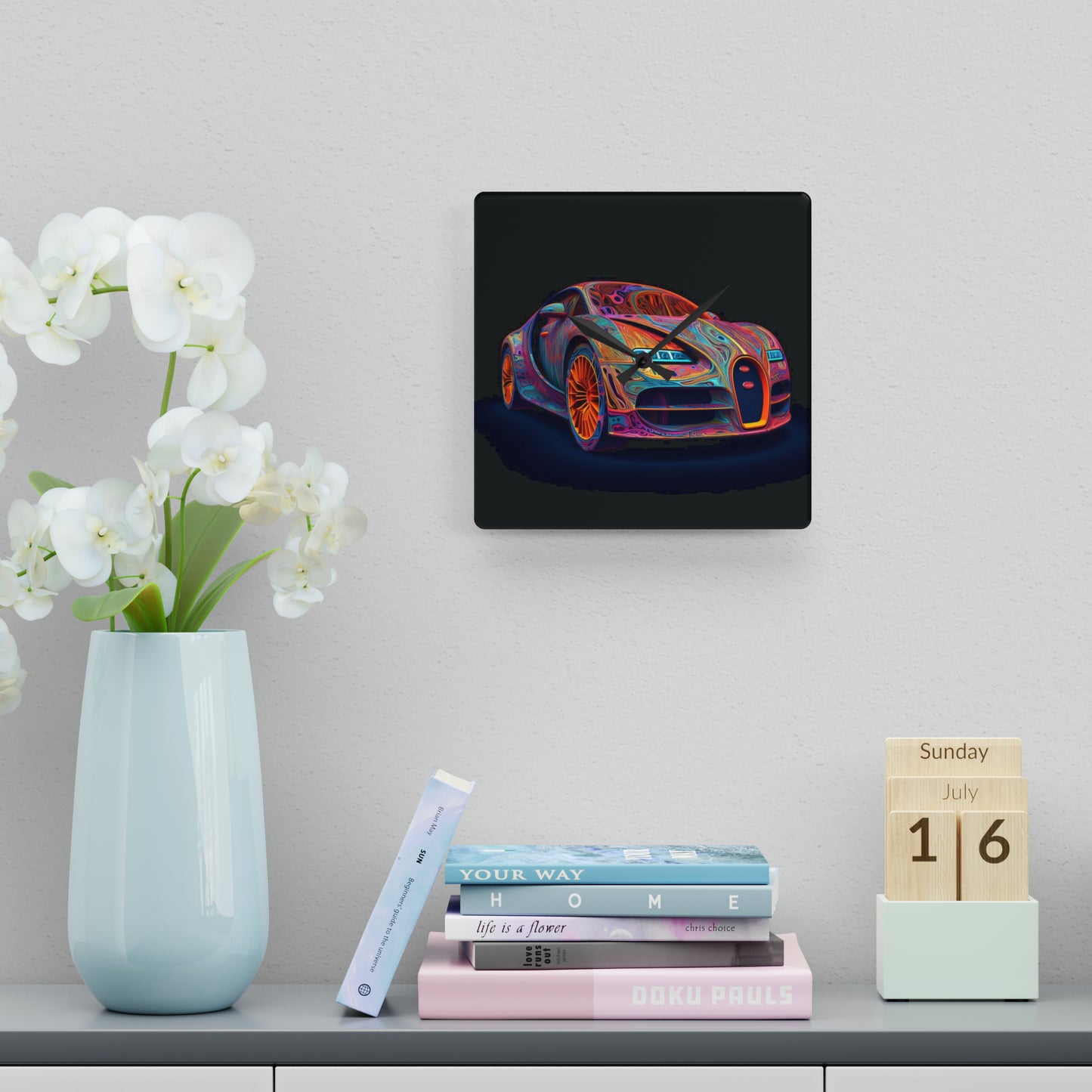 Acrylic Wall Clock Bugatti Abstract Concept 1