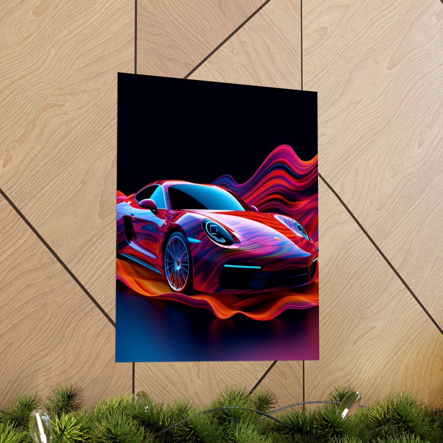 Premium Matte Vertical Posters Porsche Water Fusion 4