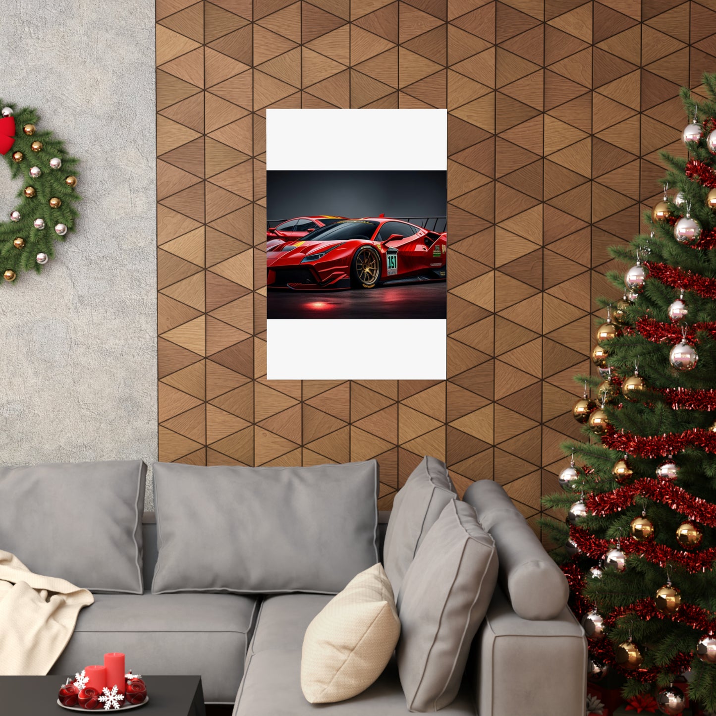 Premium Matte Vertical Posters Ferrari Red 2