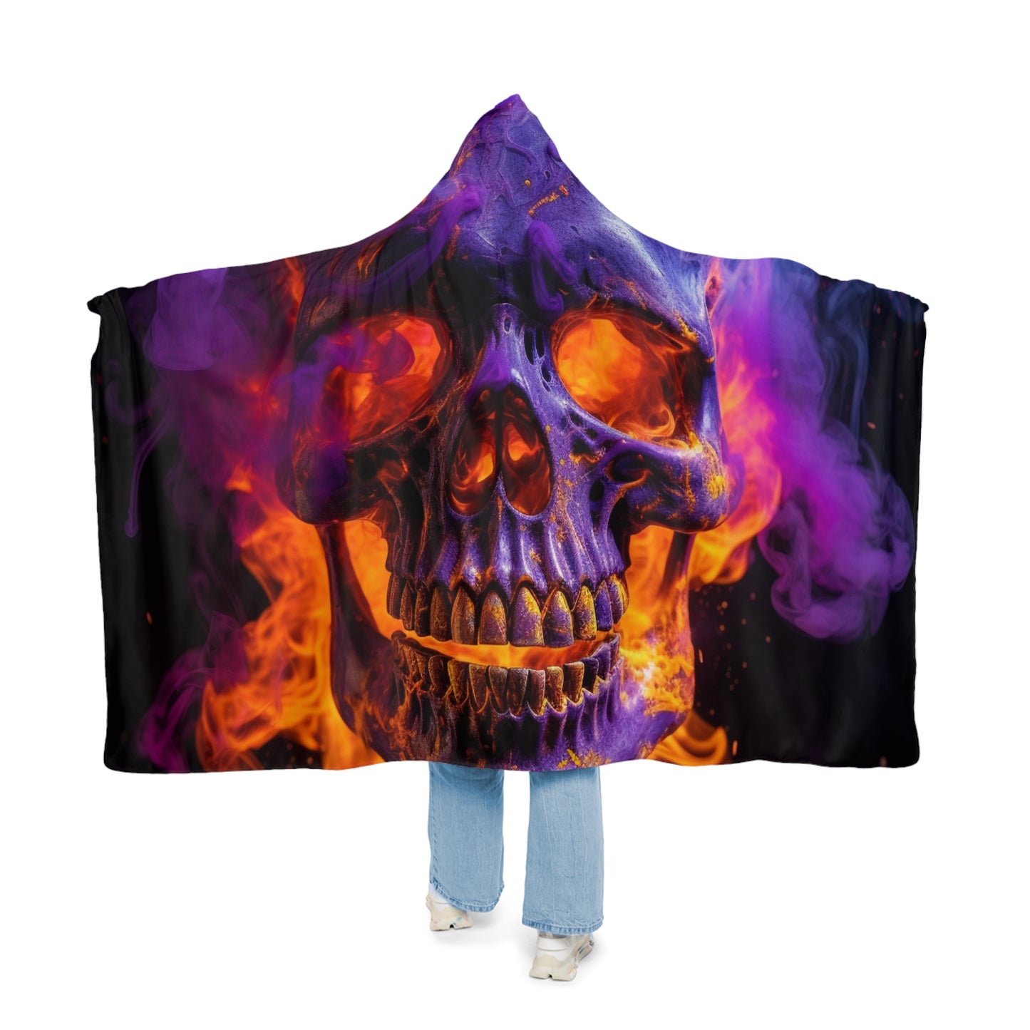 Snuggle Hooded Blanket Macro Skull 1