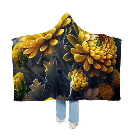 Snuggle Hooded Blanket Yellow Hermosas Flores Amarillas 3