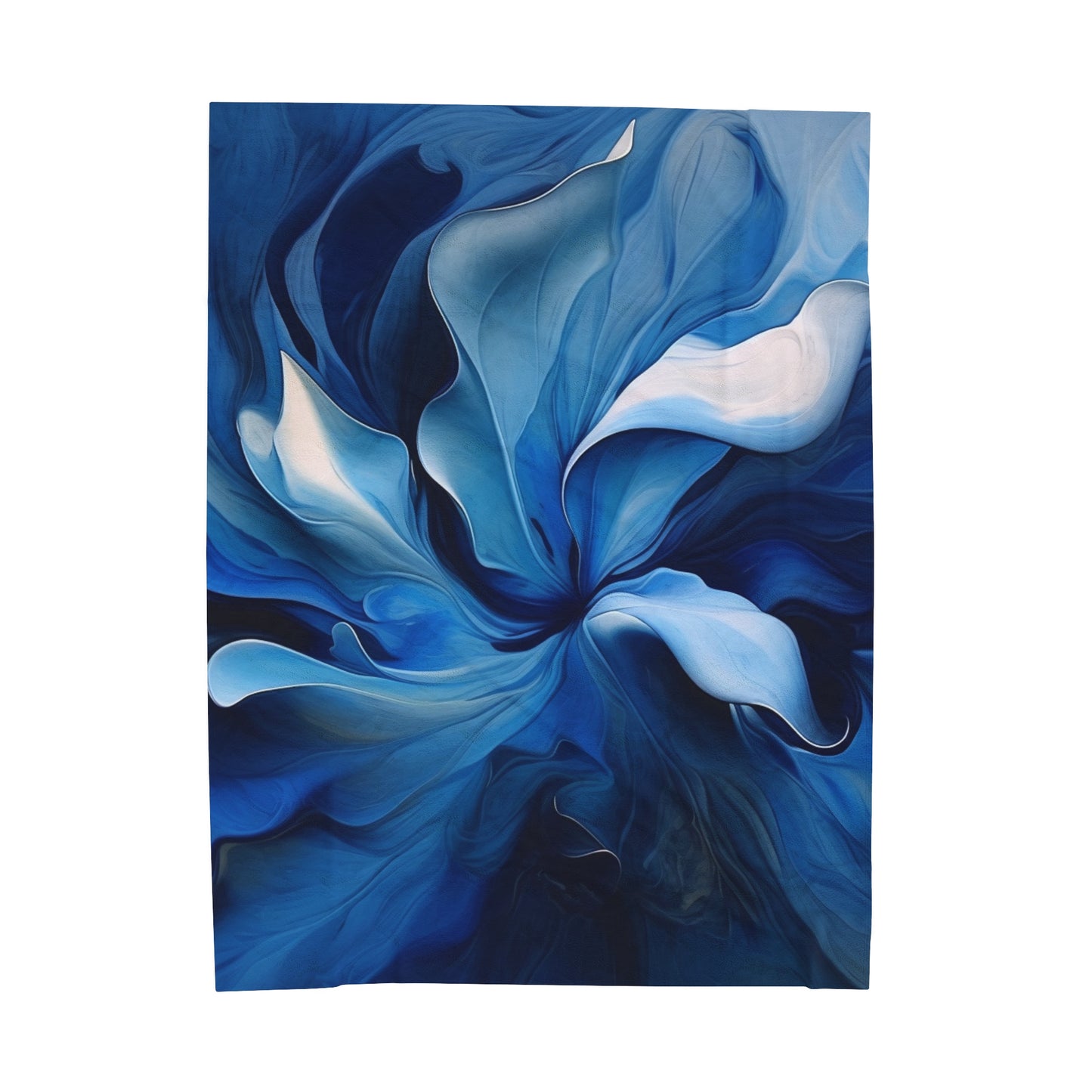 Velveteen Plush Blanket Abstract Blue Tulip 4