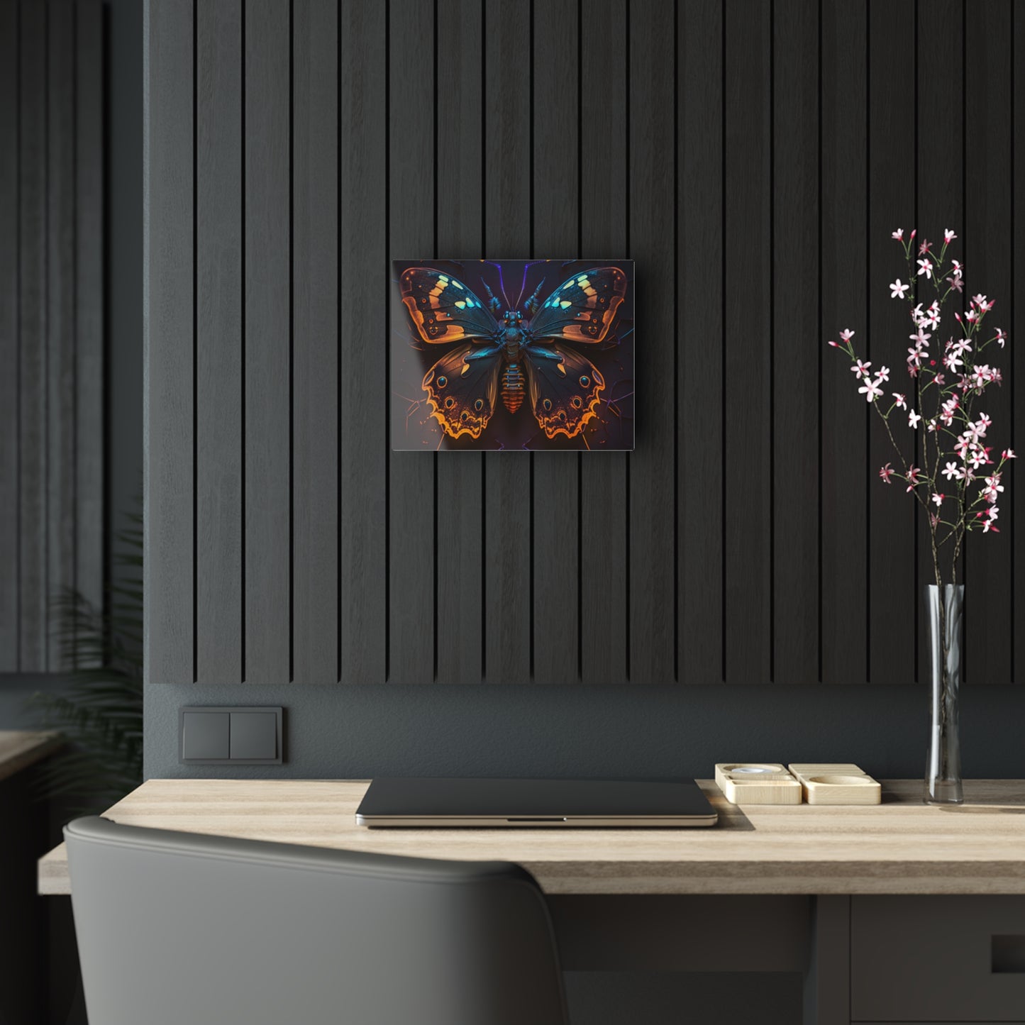 Acrylic Prints Neon Hue Butterfly 2