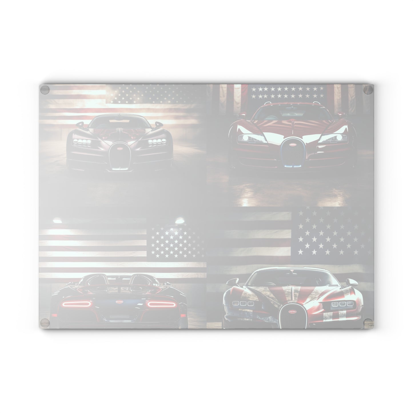 Glass Cutting Board American Flag Background Bugatti 5