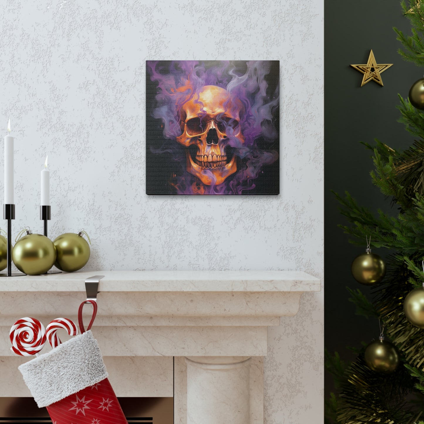 Canvas Gallery Wraps Skull Flames 4