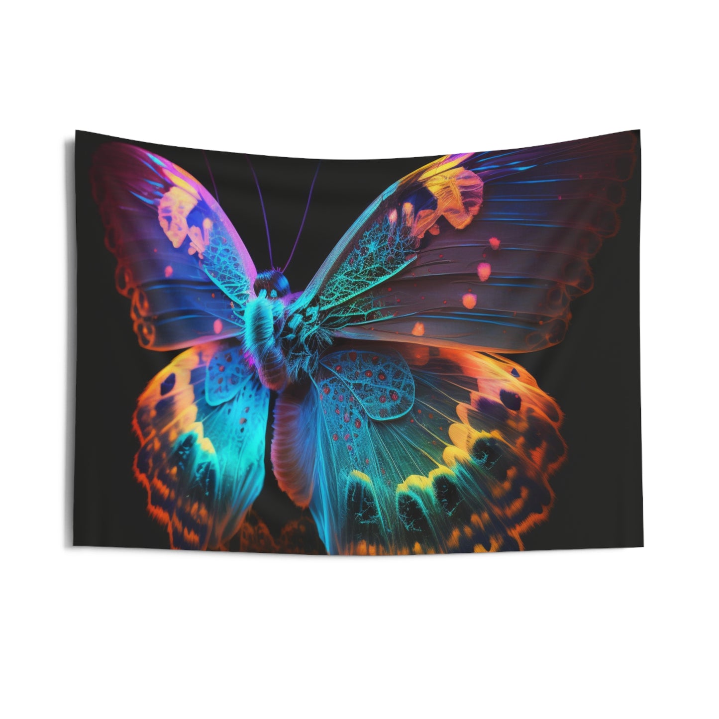 Indoor Wall Tapestries Raw Hyper Color Butterfly 4