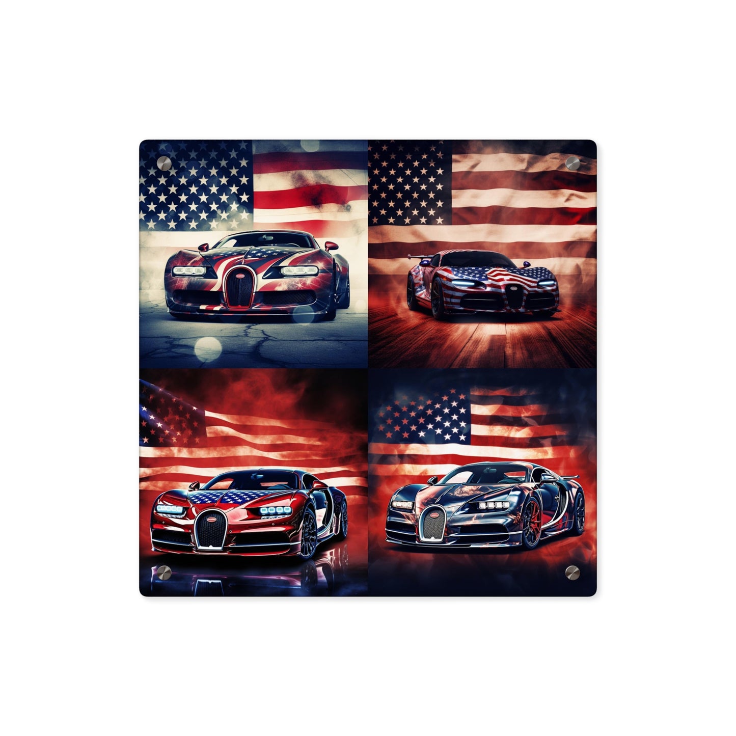 Acrylic Wall Art Panels Abstract American Flag Background Bugatti 5