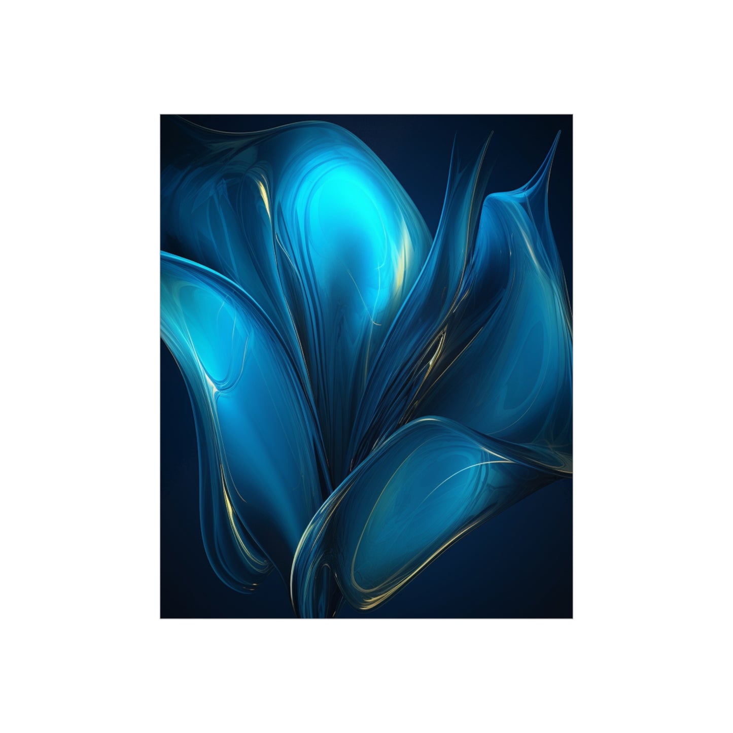 Premium Matte Vertical Posters Abstract Blue Tulip 2