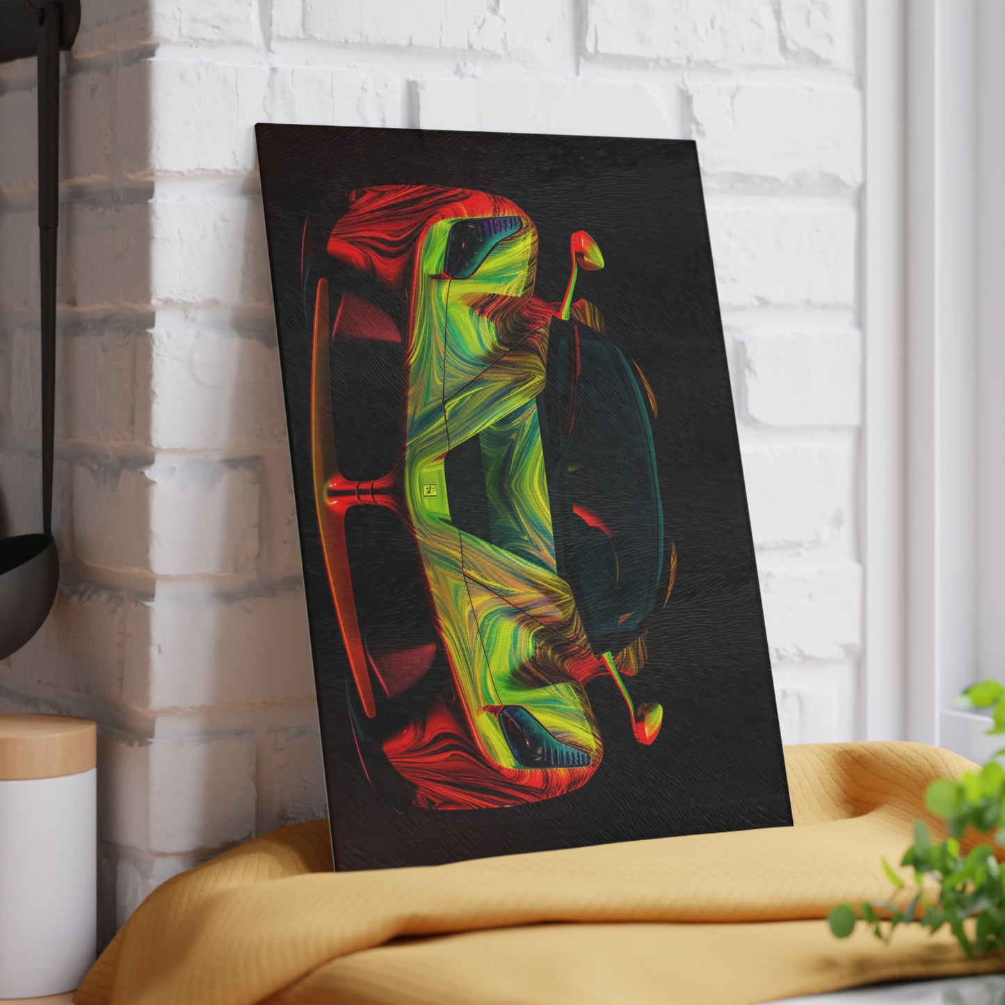 Glass Cutting Board Ferrari Neon 1