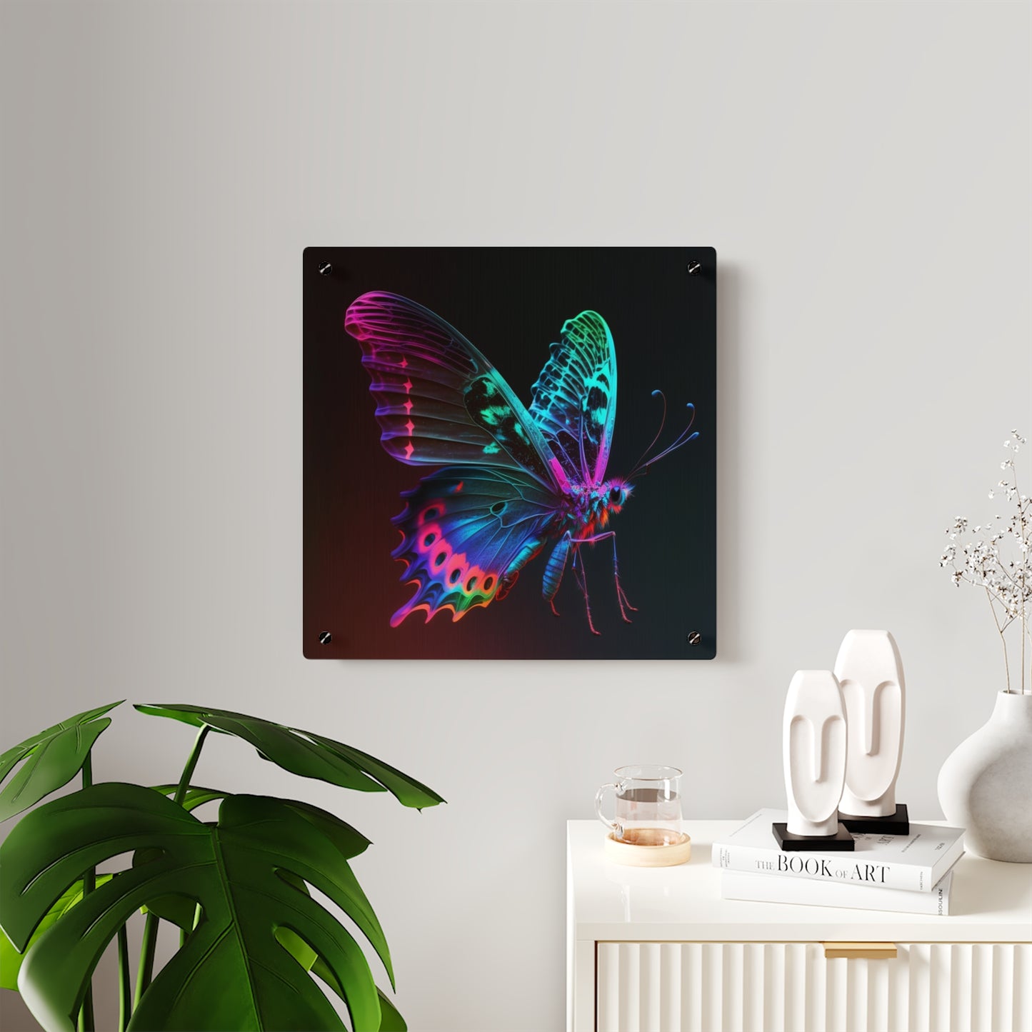 Acrylic Wall Art Panels Raw Hyper Color Butterfly 1