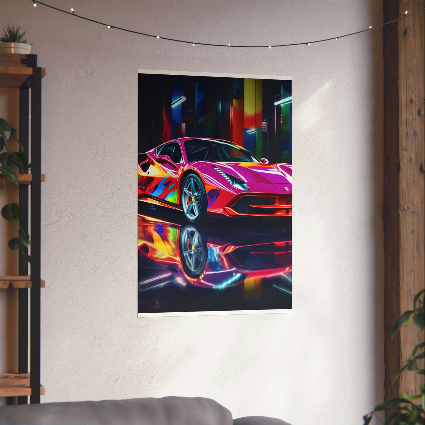 Premium Matte Vertical Posters Pink Macro Ferrari 1