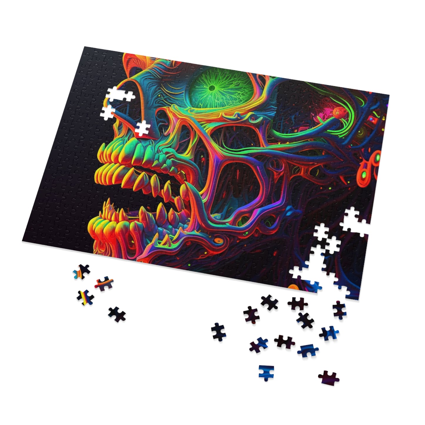 Jigsaw Puzzle (30, 110, 252, 500,1000-Piece) Florescent Skull Death 1