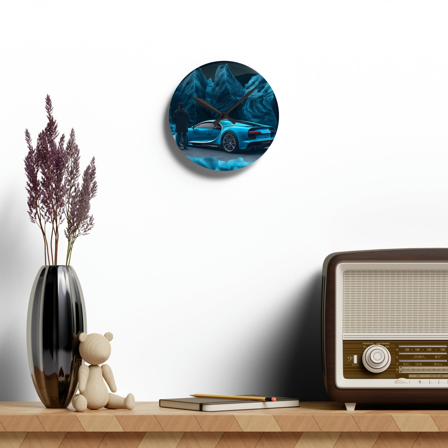 Acrylic Wall Clock Bugatti Real Look 3