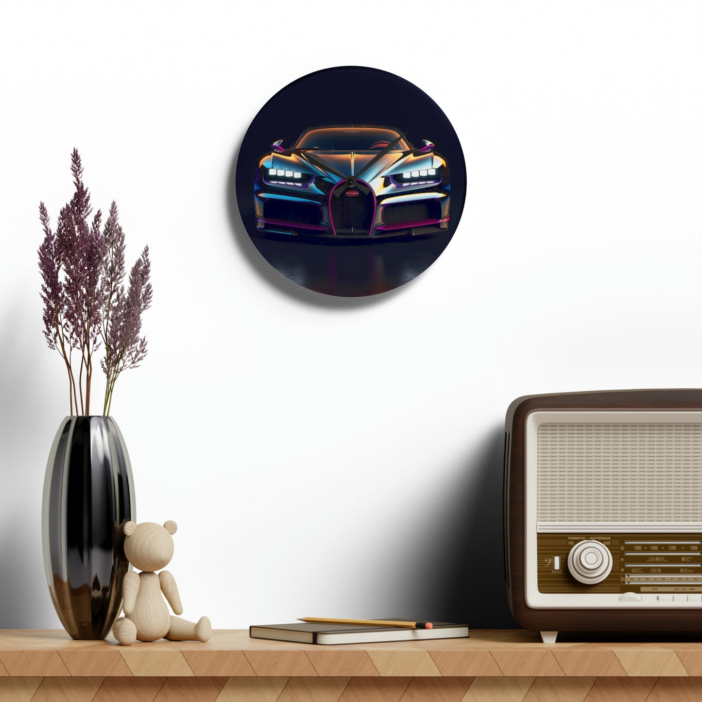 Acrylic Wall Clock Hyper Bugatti Chiron 1