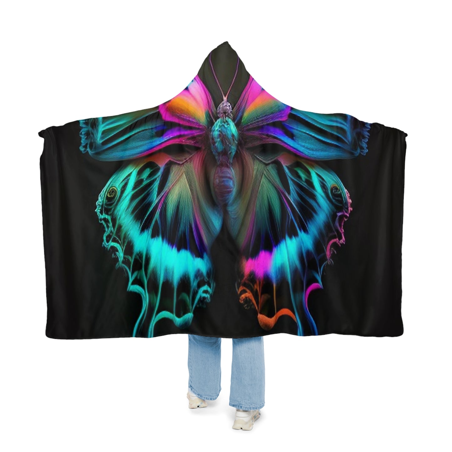 Snuggle Hooded Blanket Neon Butterfly Fusion 4