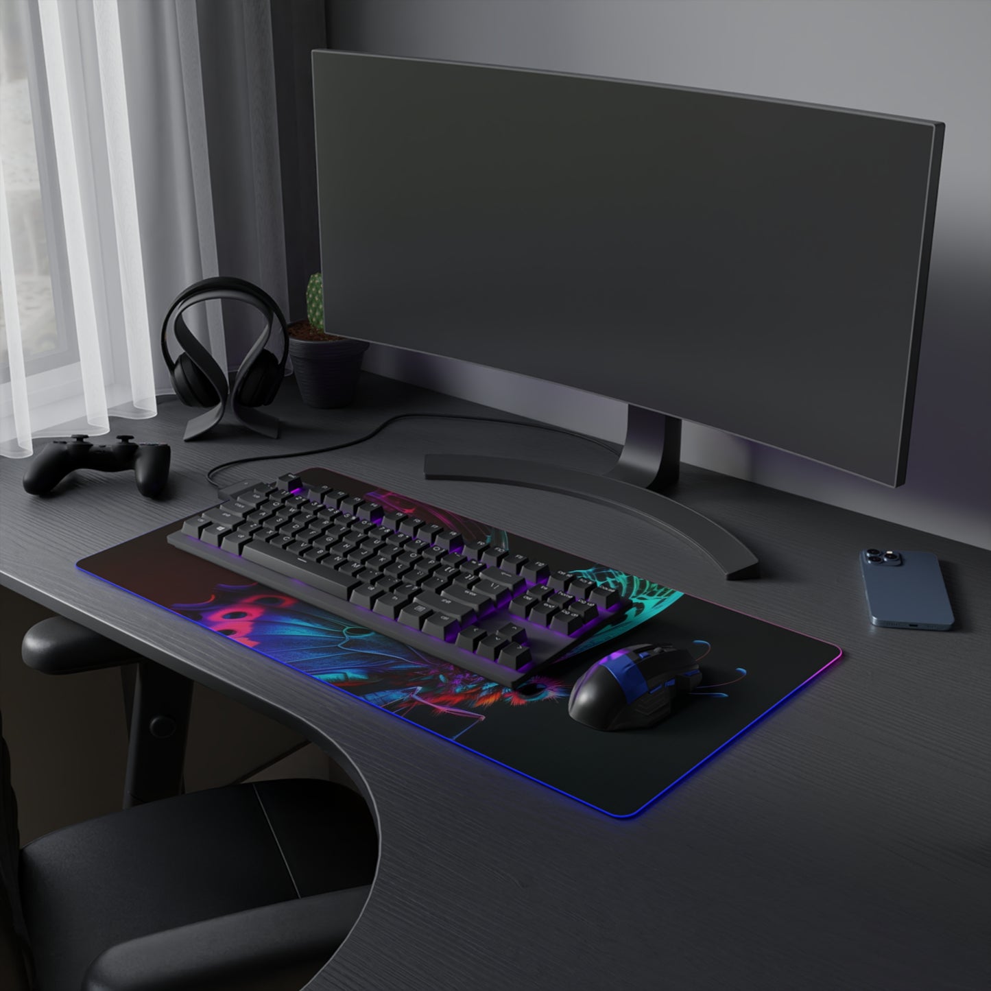 LED Gaming Mouse Pad Raw Hyper Color Butterfly 1