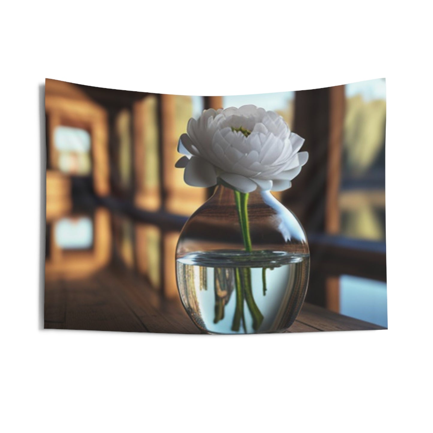 Indoor Wall Tapestries White Peony glass vase 3