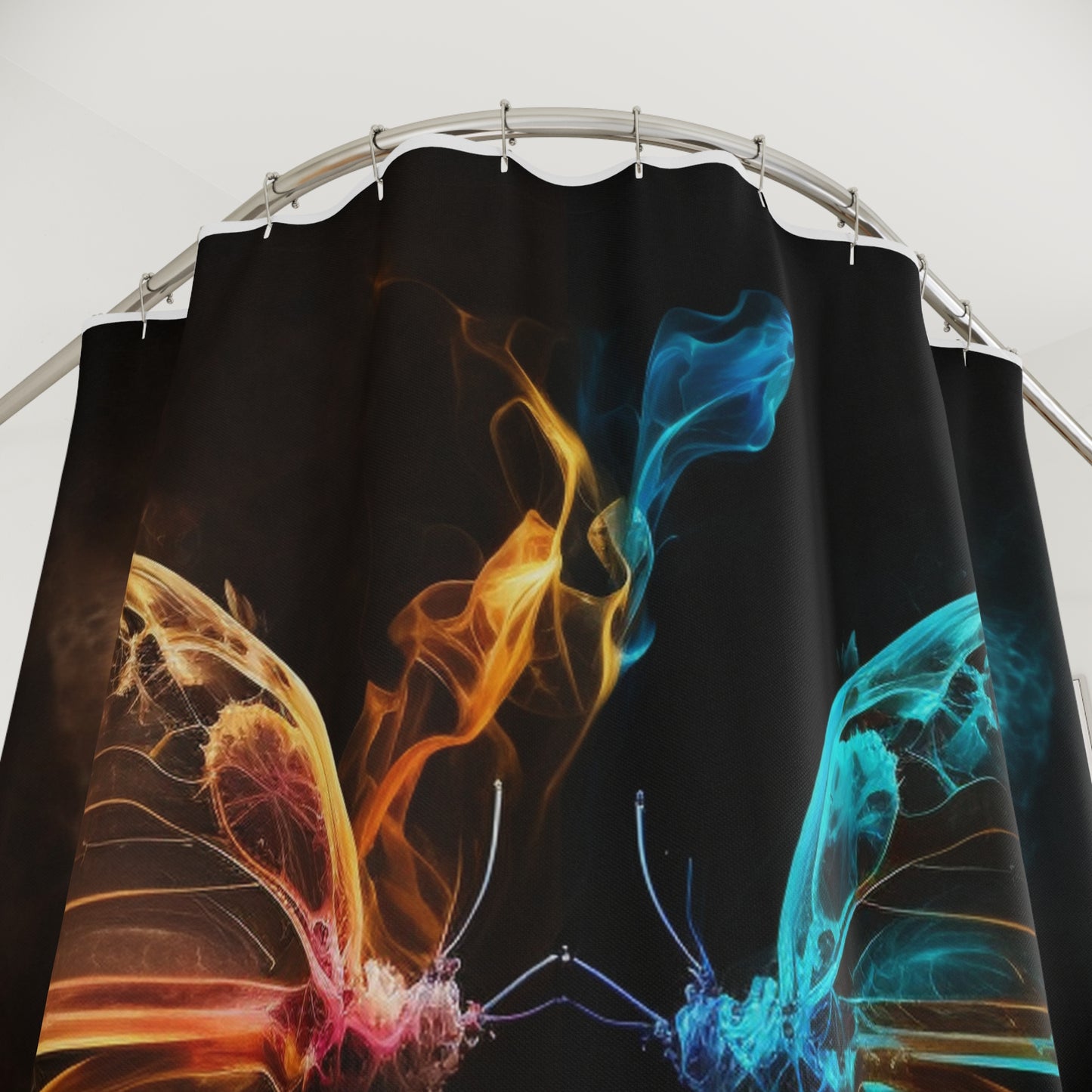 Polyester Shower Curtain Kiss Neon Butterfly 10