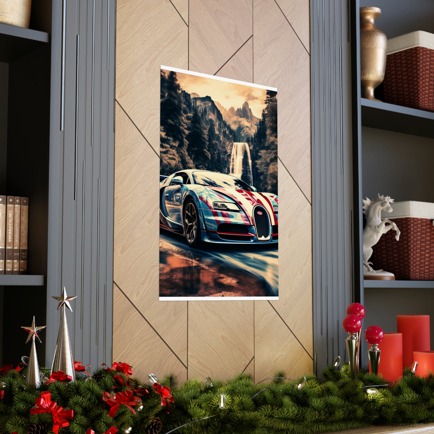 Premium Matte Vertical Posters Bugatti Waterfall 1