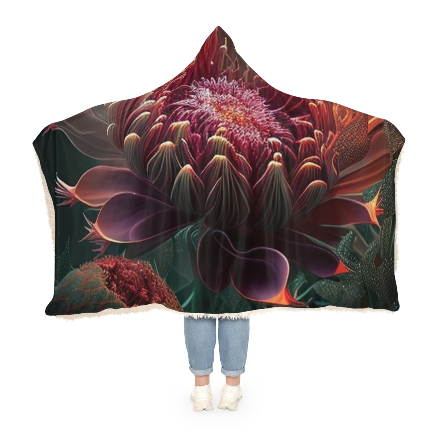 Snuggle Hooded Blanket Flower Arangment 1