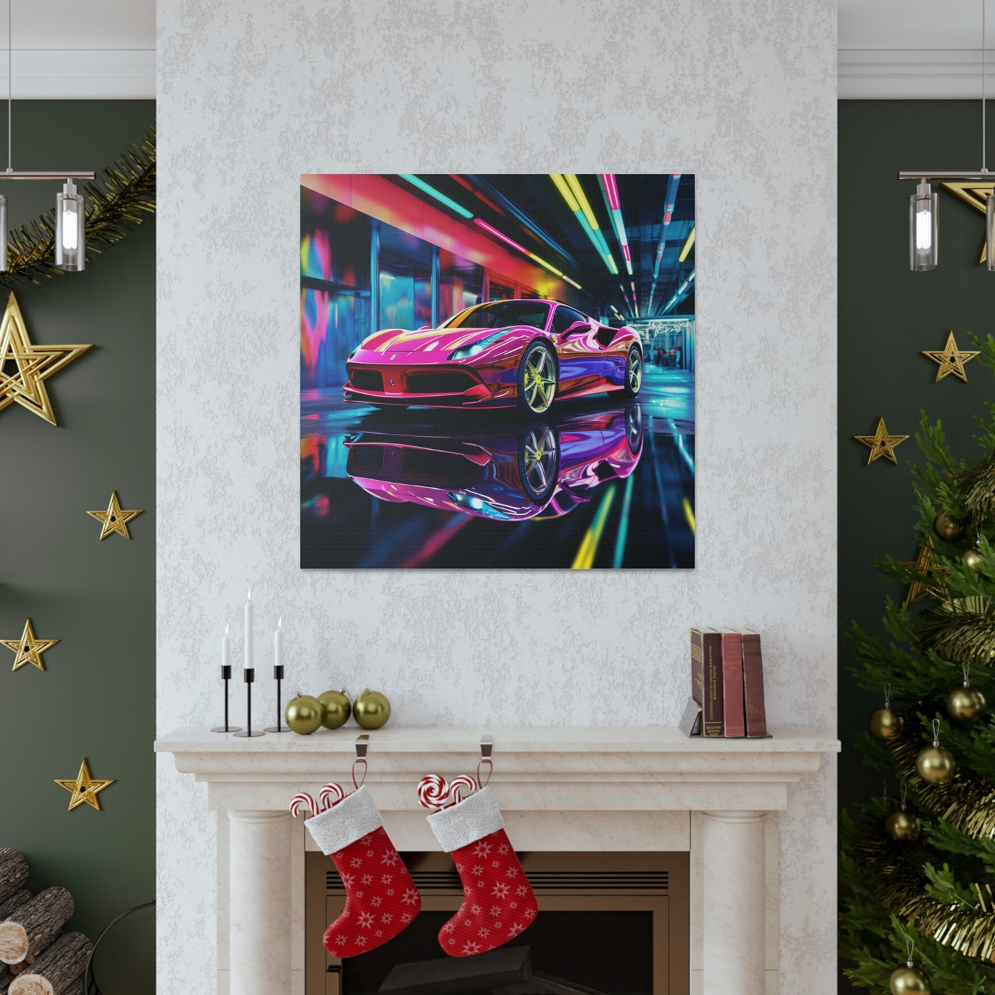 Canvas Gallery Wraps Pink Macro Ferrari 4