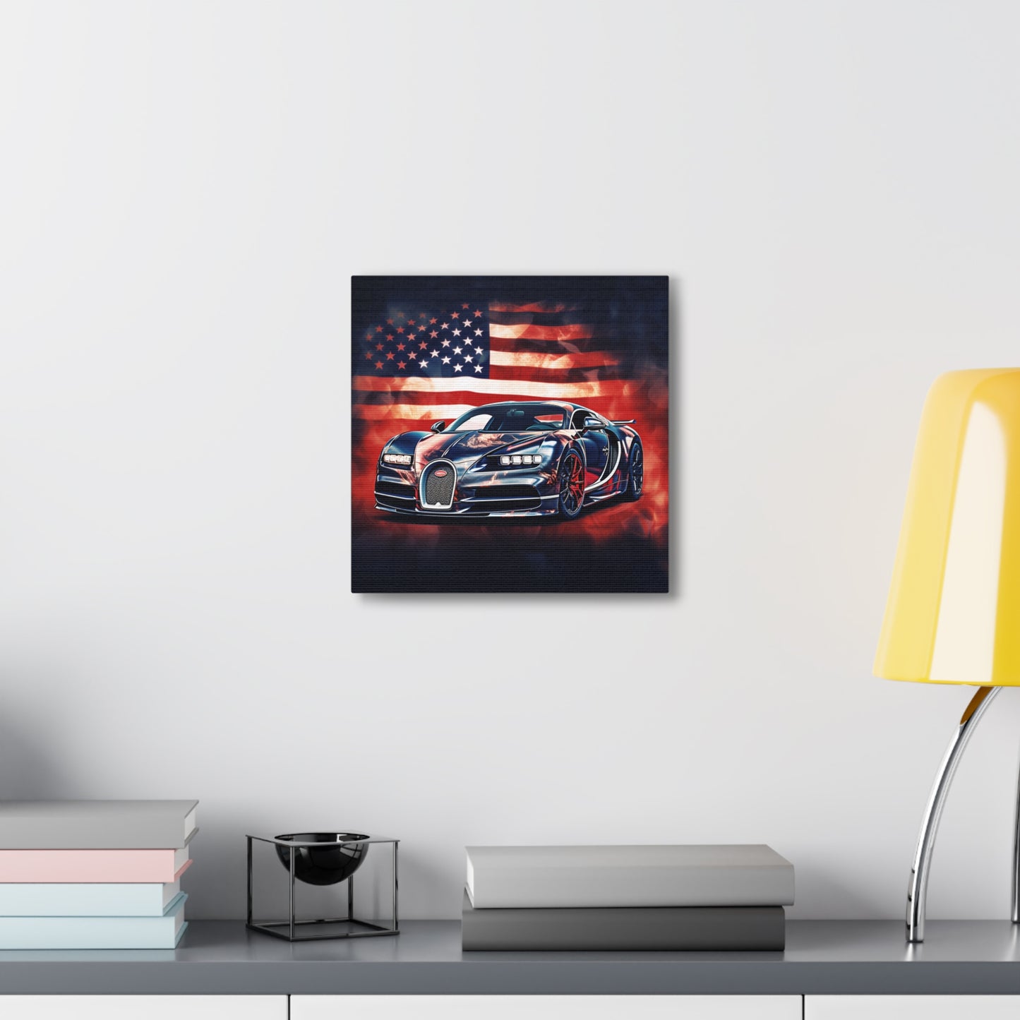 Canvas Gallery Wraps Abstract American Flag Background Bugatti 4