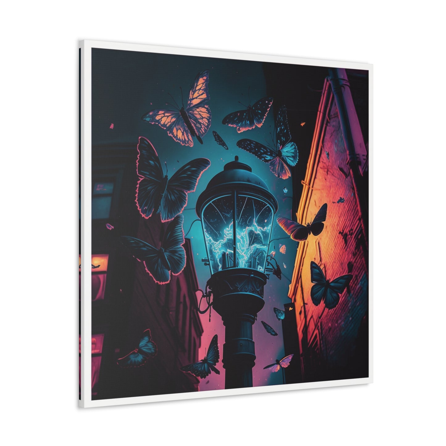 Canvas Gallery Wraps Street Light Butterfly 2