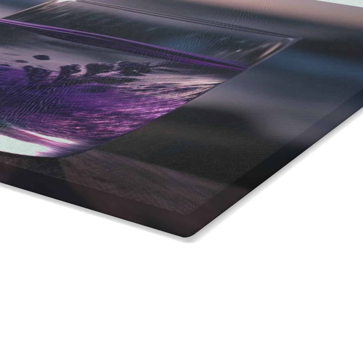 Glass Cutting Board Lavender in a vase 4