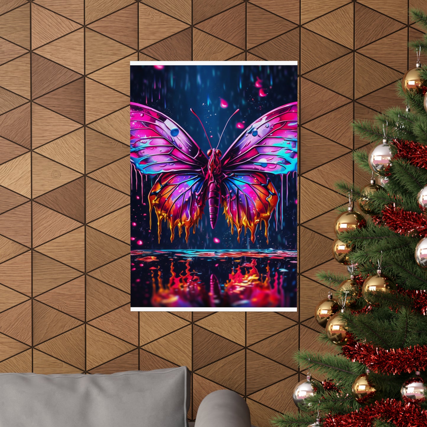 Premium Matte Vertical Posters Pink Butterfly Flair 2