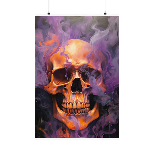 Premium Matte Vertical Posters Skull Flames 4