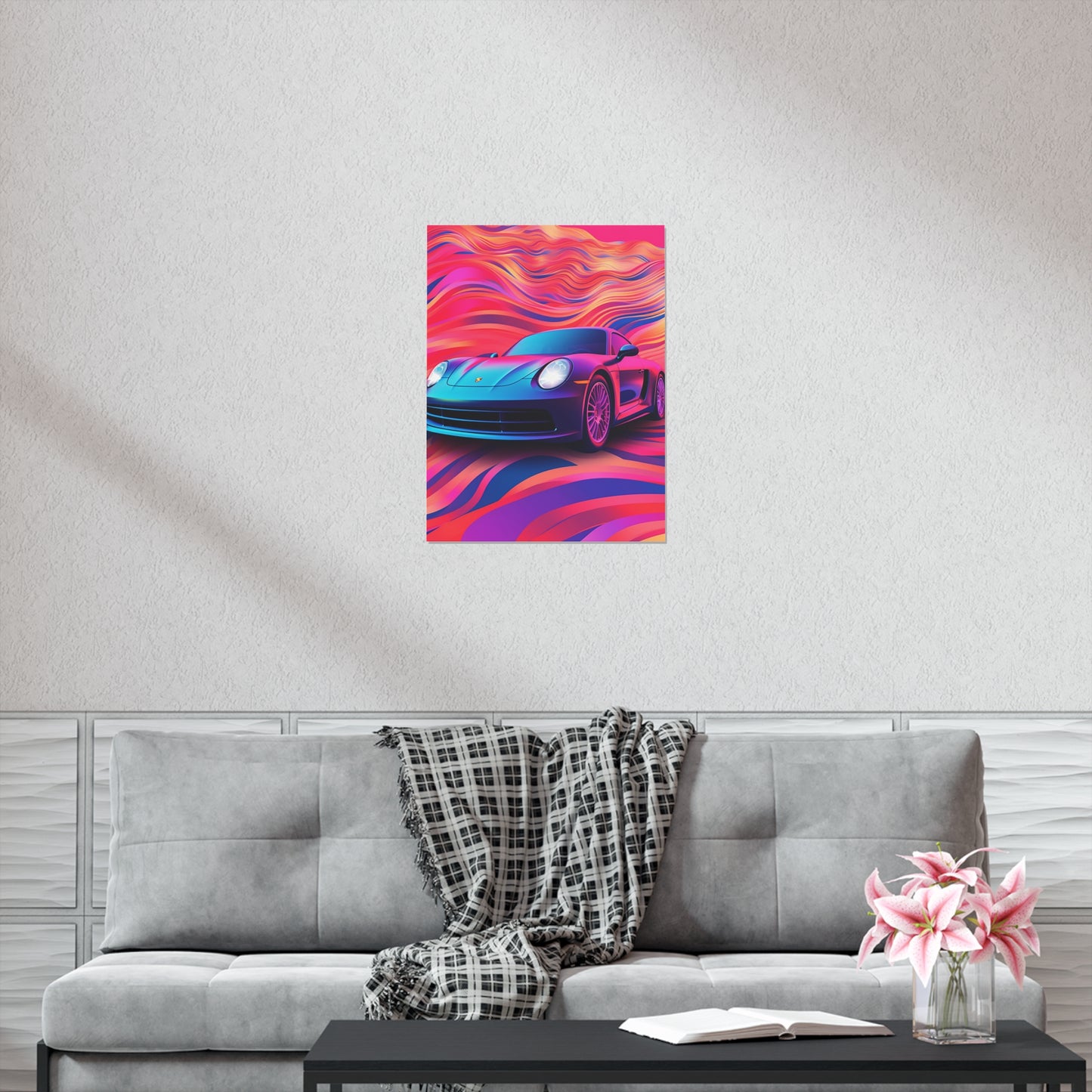 Premium Matte Vertical Posters Porsche Water Fusion 3