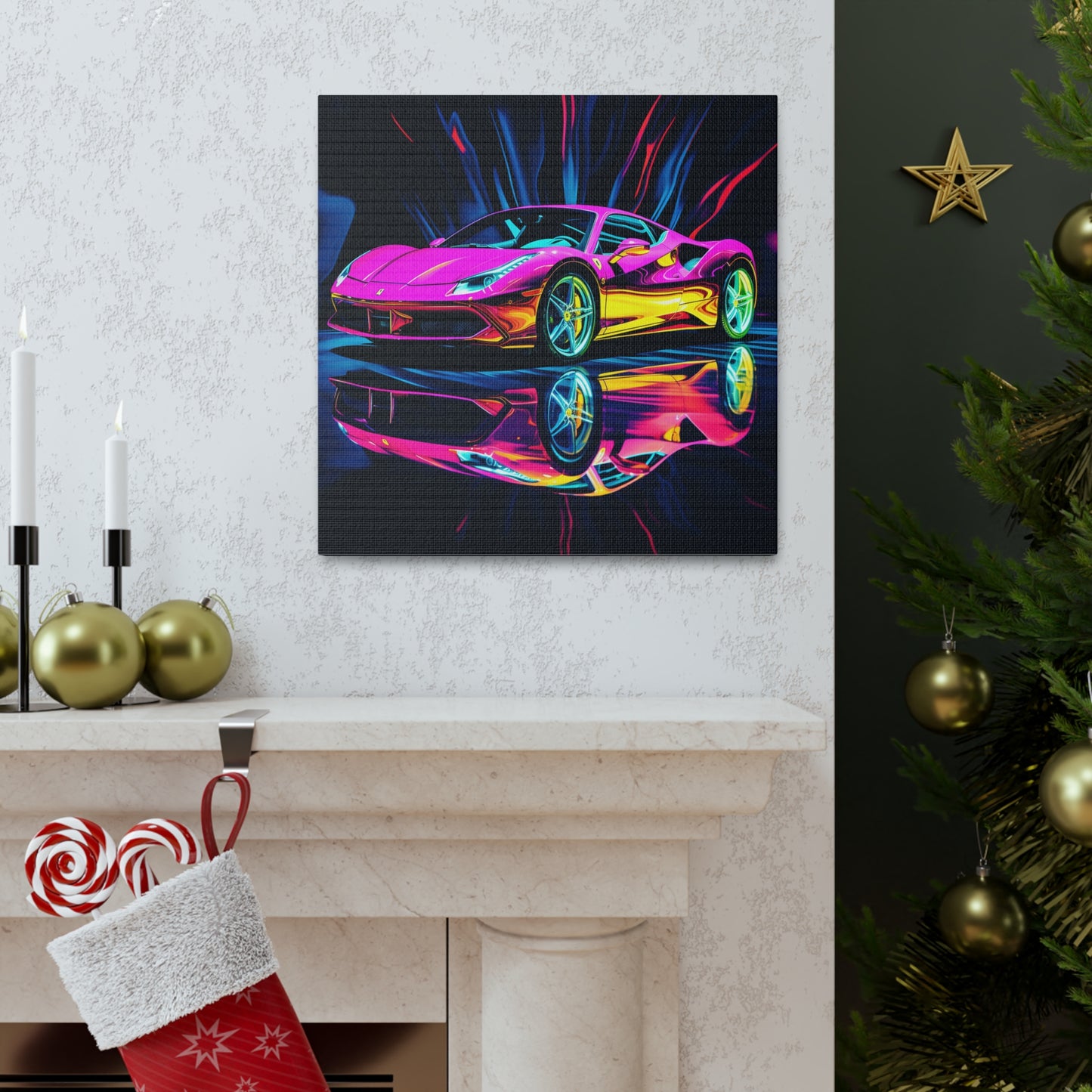 Canvas Gallery Wraps Pink Macro Ferrari 3