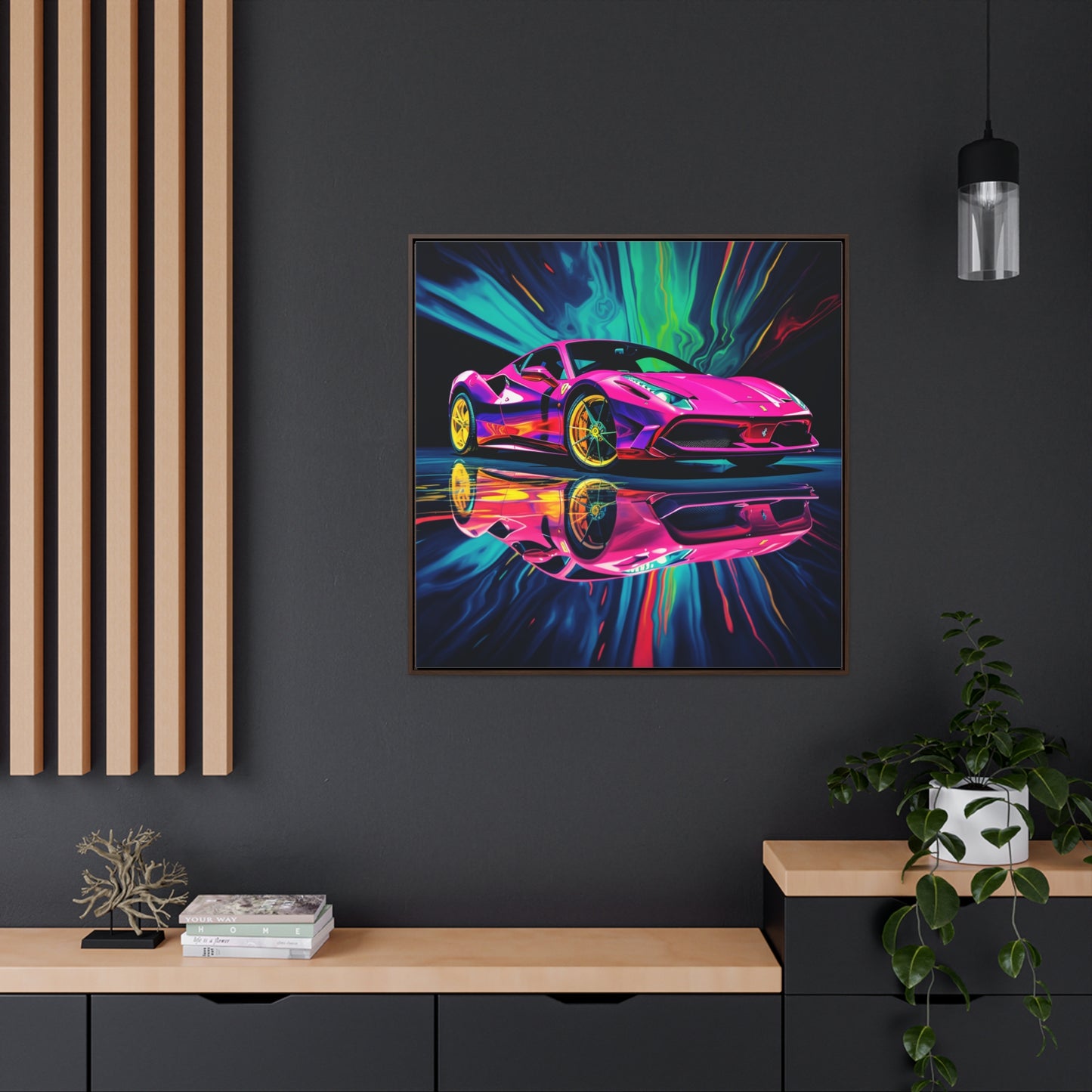 Gallery Canvas Wraps, Square Frame Pink Ferrari Macro 4