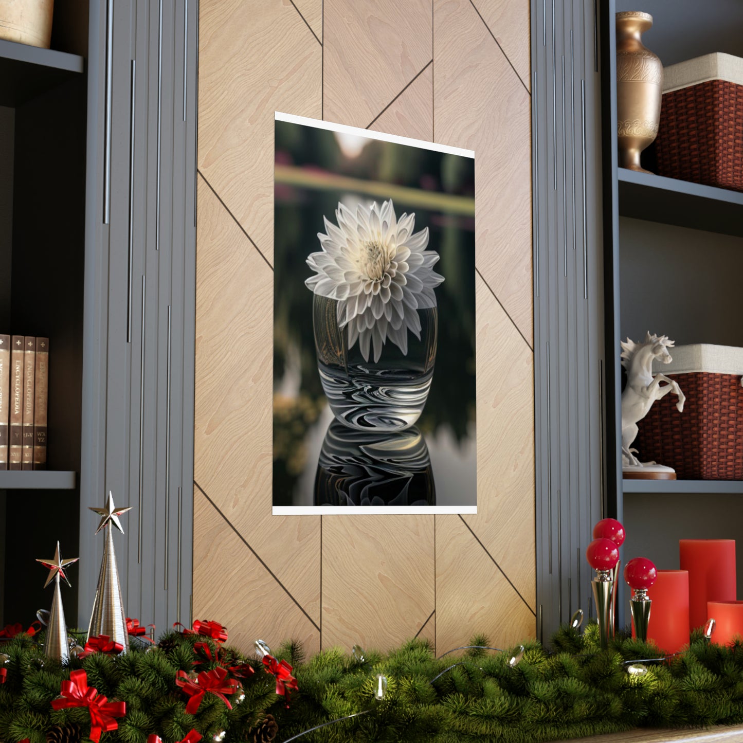 Premium Matte Vertical Posters White Dahlia 2