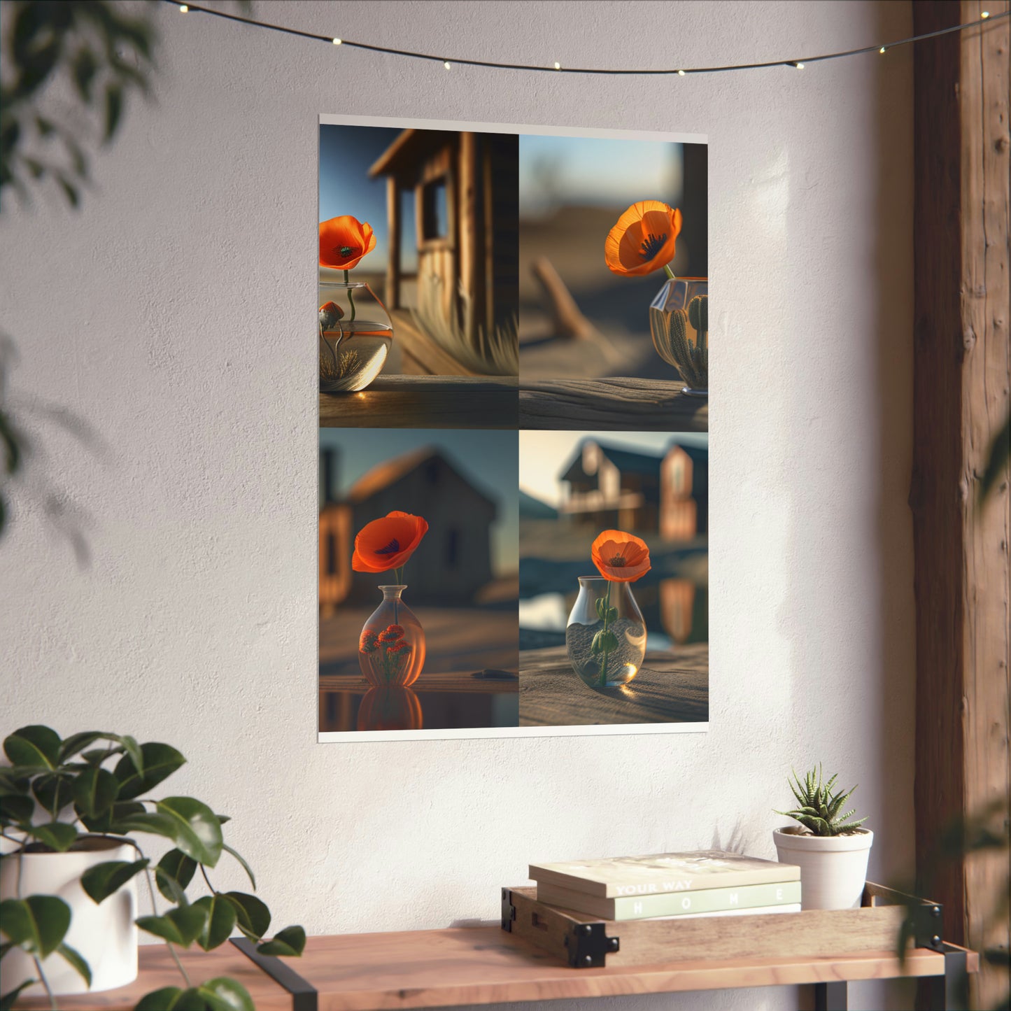 Premium Matte Vertical Posters Orange Poppy in a Vase 5