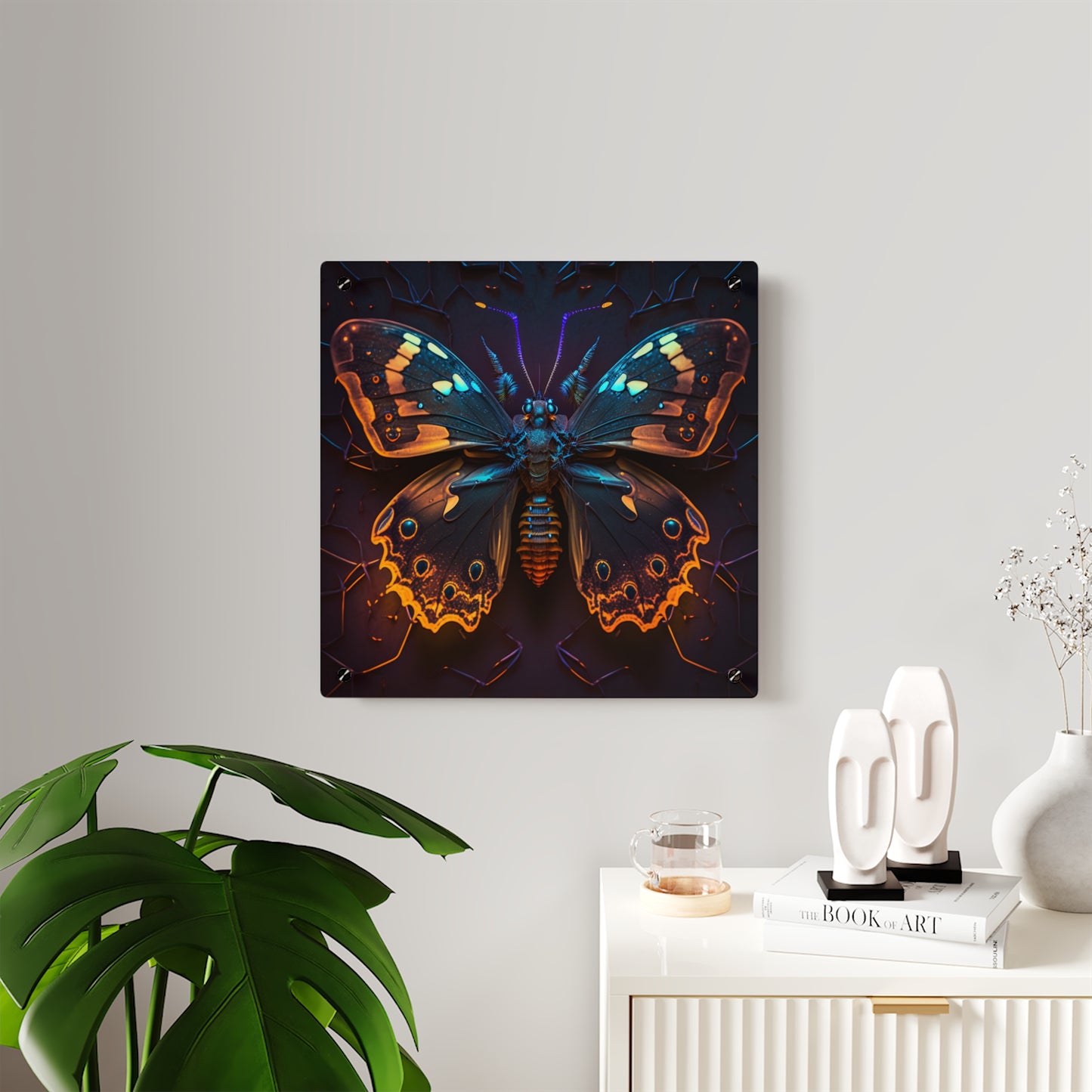 Acrylic Wall Art Panels Neon Hue Butterfly 2